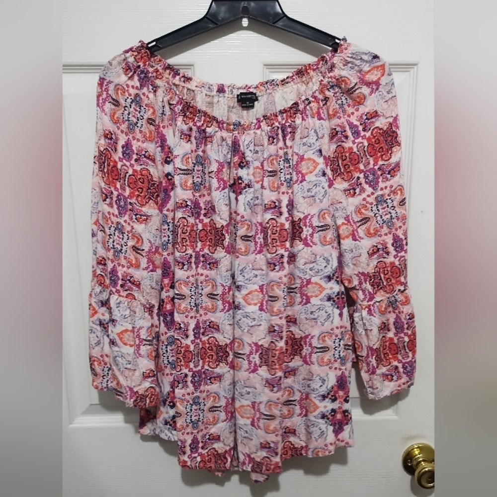New Directions Peasant Blouse with Bell Sleeves